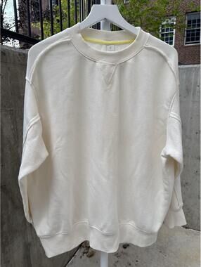 Balance Collection White Crew Neck Sweatshirt Womens Sz Large